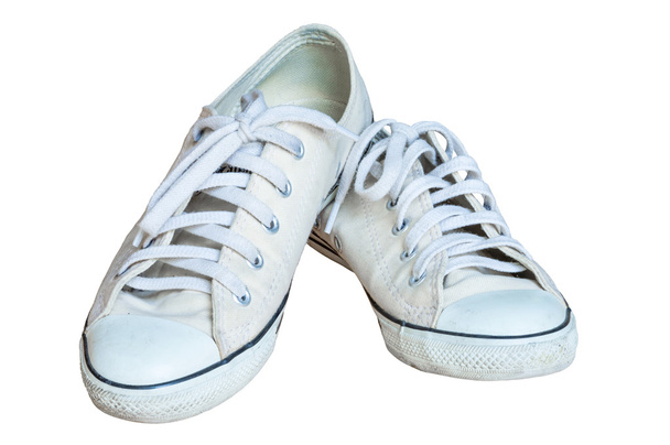 Sneaker biały na białym tle - Zdjęcie, obraz