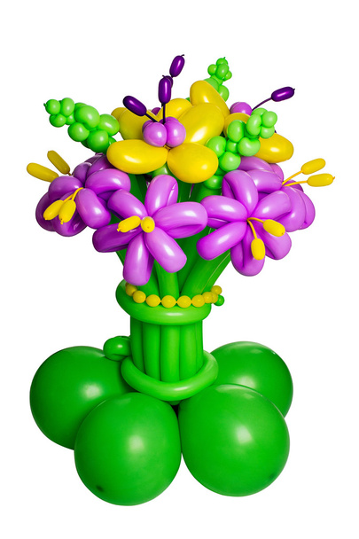 bouquet of flowers made of colored balloons - Фото, изображение
