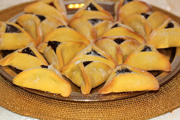 Hamantaschen печенье для еврейского фестиваля Пурим
 - Фото, изображение