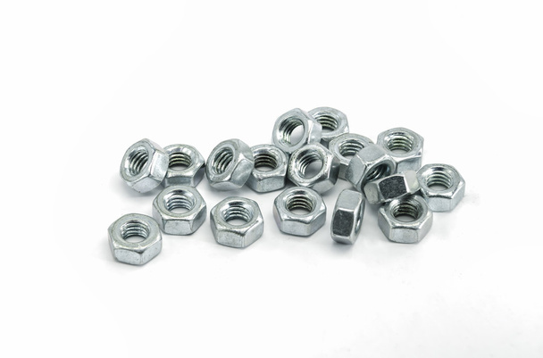 Pile of stainless steel screw-nut. - Foto, immagini