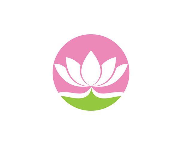 蓮の花のロゴのヨガと健康 - ベクター画像