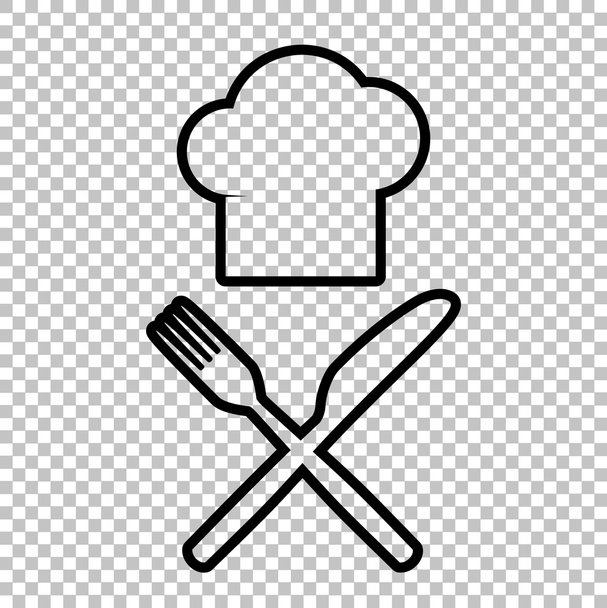 Chef con coltello e forchetta segno
 - Vettoriali, immagini
