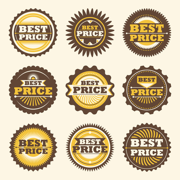 Set of best price labels. - Vektor, kép