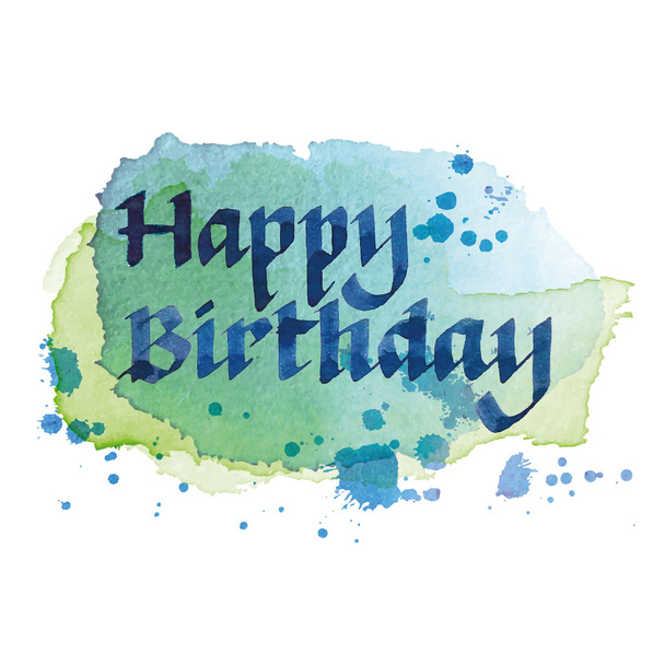 Gelukkige verjaardag kalligrafie - Vector, afbeelding