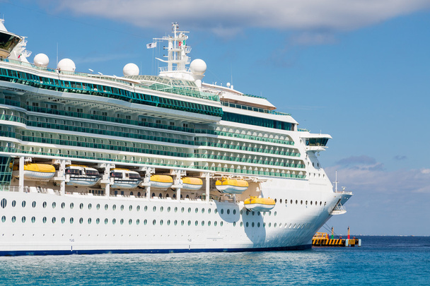 Massive Cruise Ship On Blue Water - Photo, Image