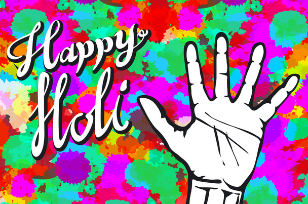 illustration of abstract colorful Happy Holi background - Vector, Image
