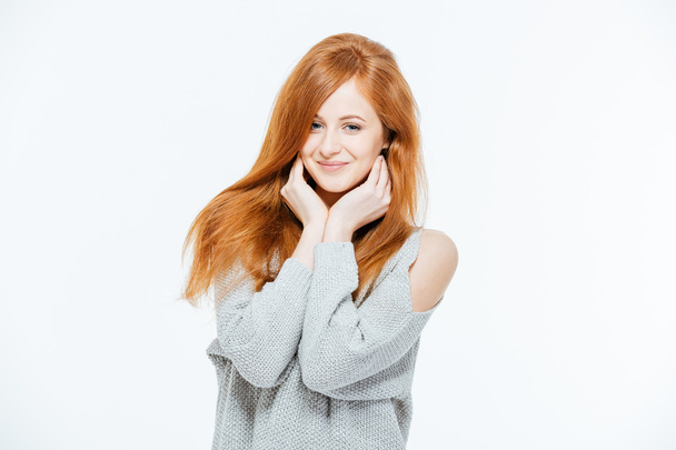 Happy redhead woman - Foto, immagini