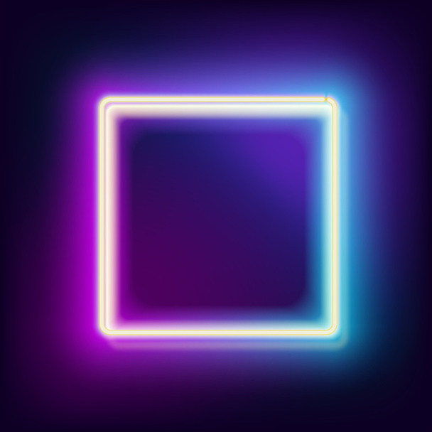 lowing electric square, neon lamp - Wektor, obraz