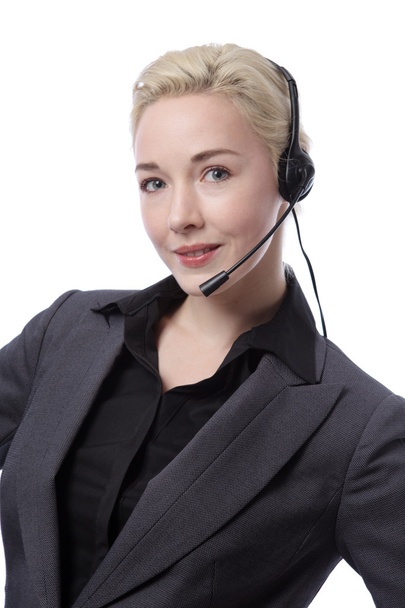 Geschäftsfrau mit Headset - Foto, Bild