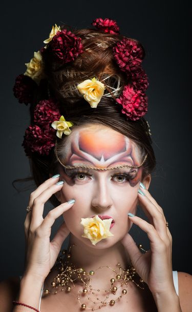 Woman in art makeup - Foto, Imagem