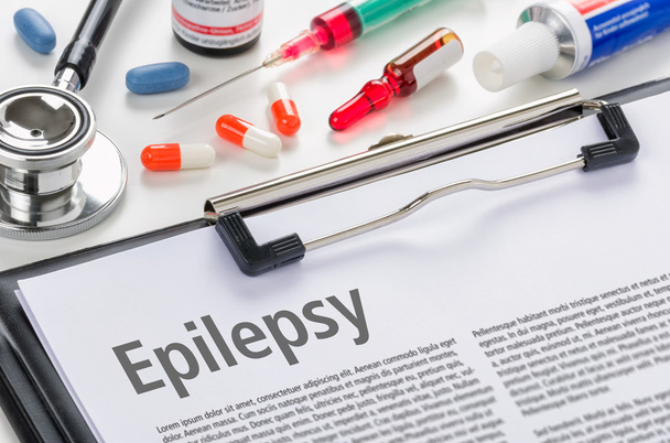 The diagnosis Epilepsy written on a clipboard - Фото, изображение