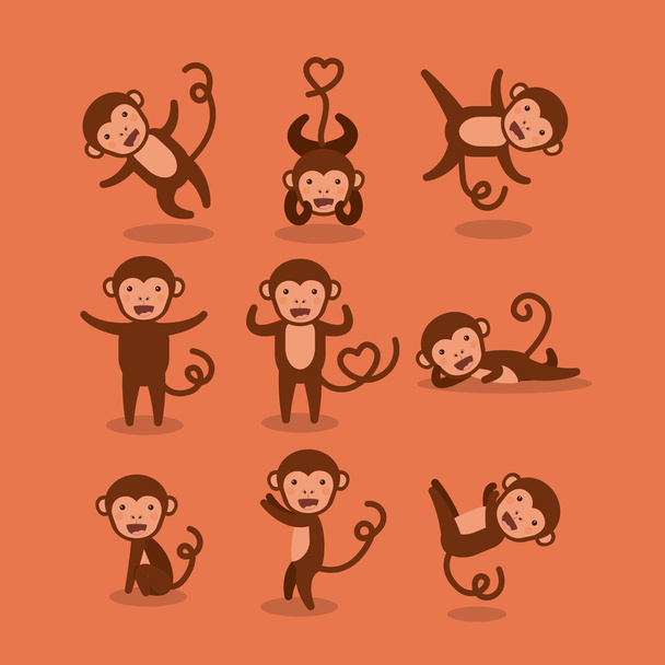 смешной дизайн обезьяны
 - Вектор,изображение