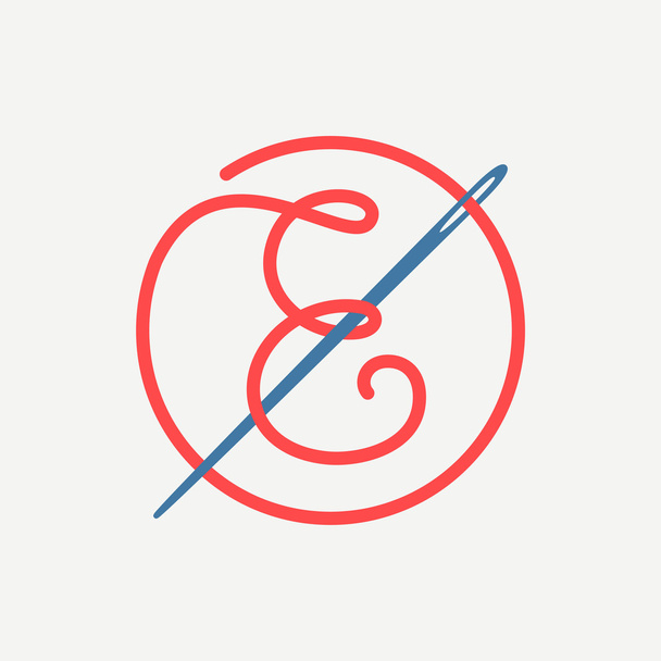 E-kirjaimen logo
 - Vektori, kuva