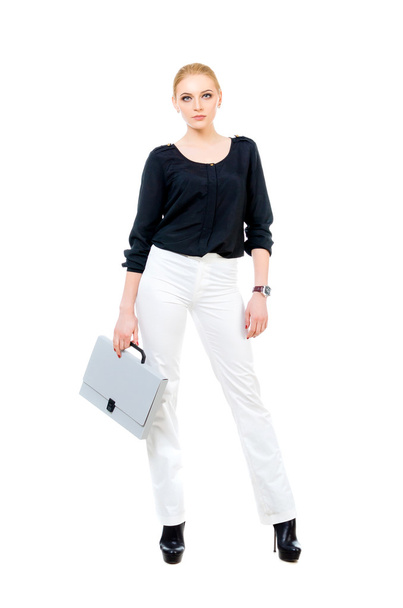Business woman with folder - Foto, afbeelding