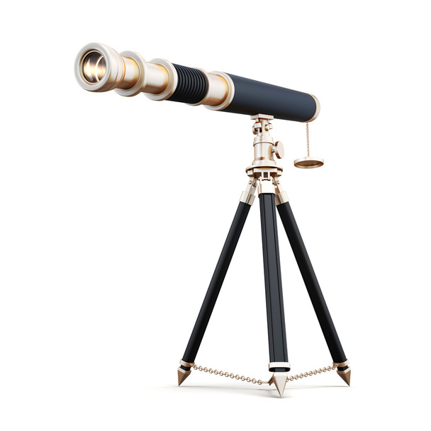 3d model telescope isolated on white background. - Photo, Image