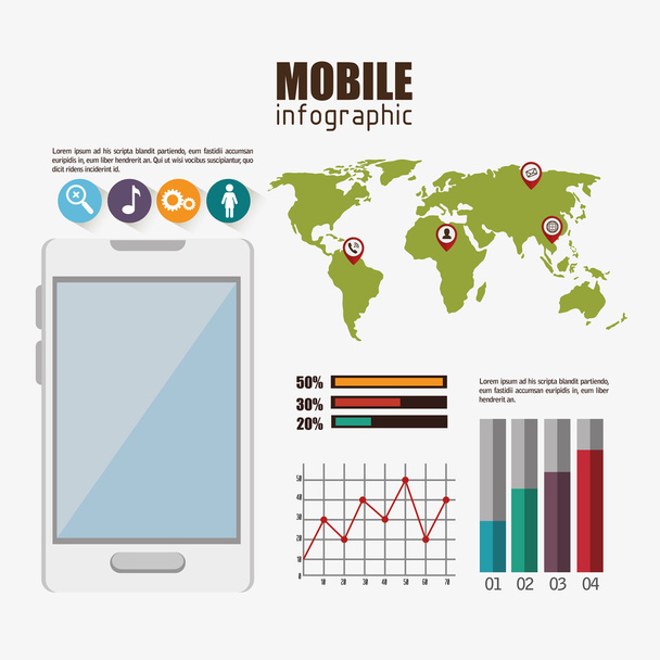mobile infographic design - Vector, Image
