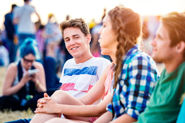 Teenagers at summer music festival - Фото, изображение