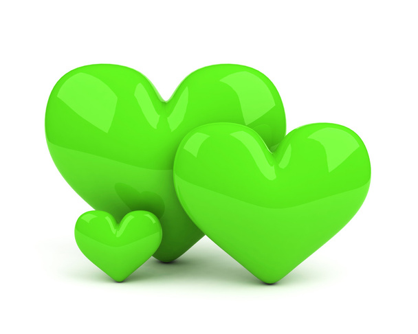 Three green hearts - Фото, изображение