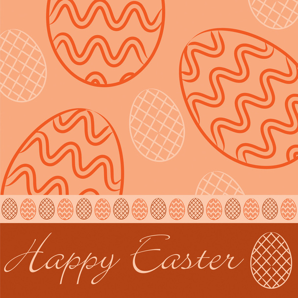 Orange 'Happy Easter' hand drawn egg card in vector format. - Vektor, Bild