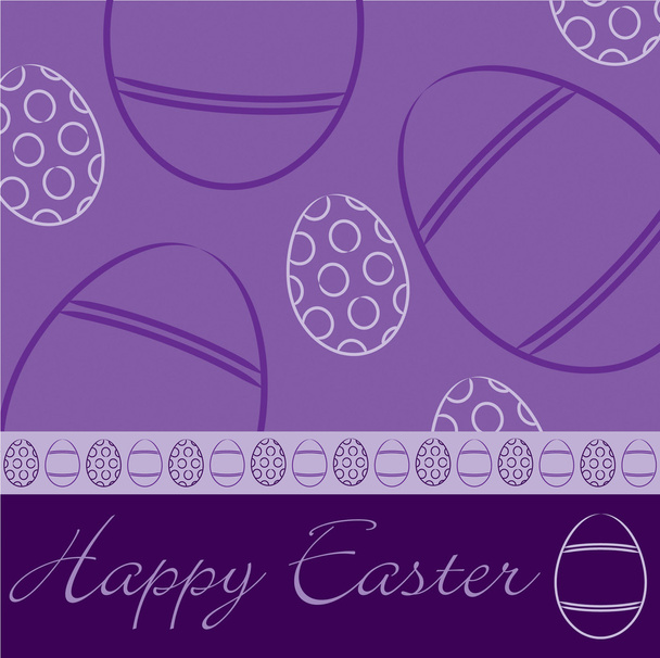 Violet 'Happy Easter' hand drawn egg card in vector format. - Vector, Imagen