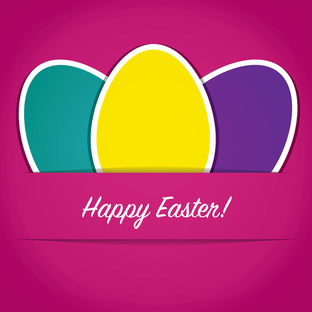 Bright paper cut out Happy Easter card in vector format. - ベクター画像