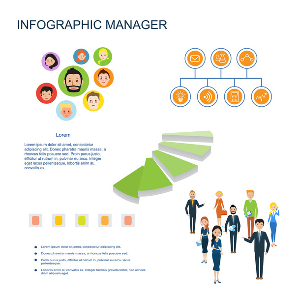 Modern infographics. Management and control system - Vetor, Imagem