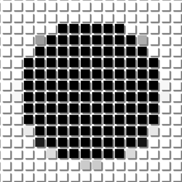 Kruh. Jednoduchý geometrický vzor černé čtverečky s stínovaný rámeček. Sada vzorků tečka. Vzorek polotónů plakáty, bannery, letáky, - Fotografie, Obrázek