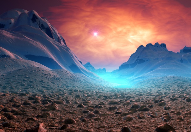 Fantasy Planet with Mystic Background - Photo, Image