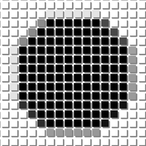 Osmiúhelník. Na náměstí. Jednoduchý geometrický vzor černé čtverečky s stínovaný rámeček. Sada vzorků tečka. Vzorek polotónů - Fotografie, Obrázek