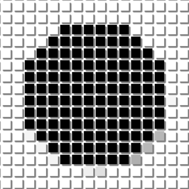 Додекагон. Простой геометрический узор из черных квадратов с теневой рамкой. Набор точечных рисунков. Полутоновый рисунок для плакатов, баннеров
 - Фото, изображение