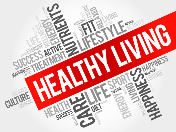Healthy Living word cloud - Вектор,изображение