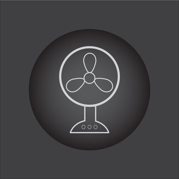 A ventilátor ikonra. ventilátor, ventilátor, ventilátor, propeller szimbólum. Lapos vektoros illusztráció. fekete ikon - Vektor, kép