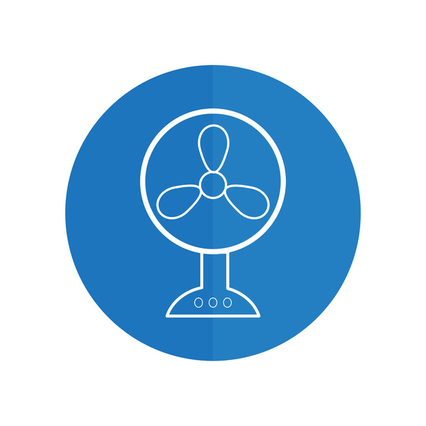 L'icône du ventilateur. ventilateur, ventilateur, ventilateur, symbole d'hélice. Illustration vectorielle plate. icône bleue
 - Vecteur, image