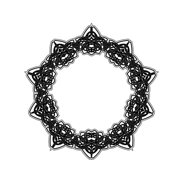 Ornate border. Gothic lace tattoo. Celtic weave with sharp corners. - Valokuva, kuva