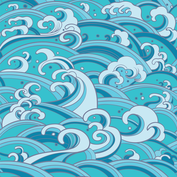 seamless pattern with water waves and splashes - Vektor, obrázek