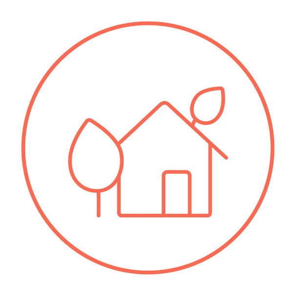 Eco-friendly house line icon. - Вектор, зображення
