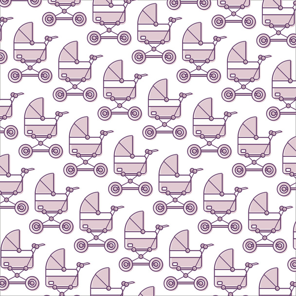 baby carriage vector pattern - ベクター画像