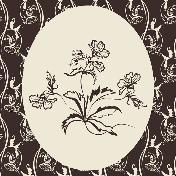 A flower in the center of the flower seamless pattern - Vector, Image