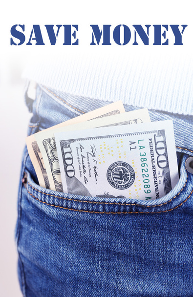 Money in the jeans pocket - Photo, image