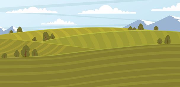 Поле фермы, векторная иллюстрация
 - Вектор,изображение