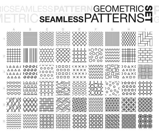 černé a bílé geometrické bezešvé vzory - Vektor, obrázek