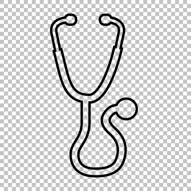 Stethoscope line vector icon - Vector, Image