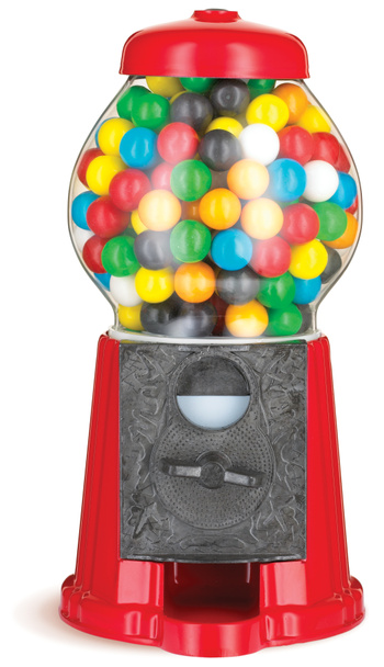 Gumball machine isolated on white with clipping path - Photo, Image
