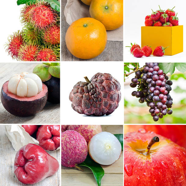 果物のコラージュ - 写真・画像