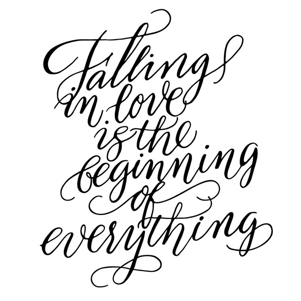 Falling in love is the beginning of everything - Vector, Image