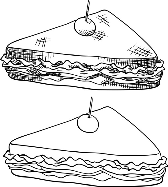 Sandwich with chicken. Isolated - Vektor, obrázek