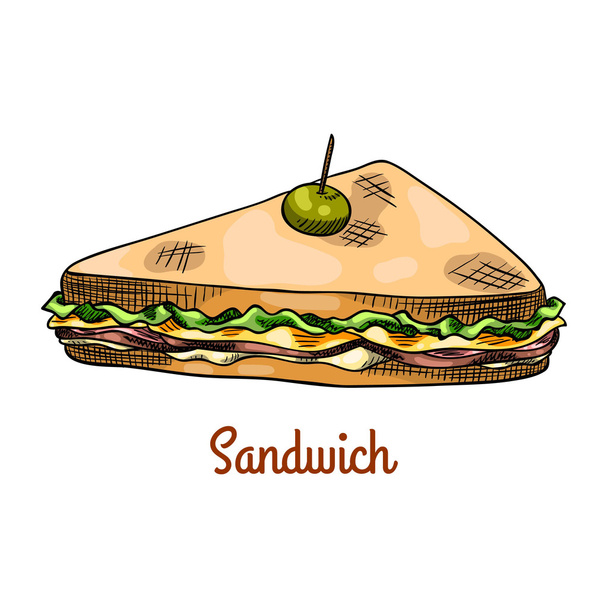 Sandwich. isoliert mit der Inschrift - Vektor, Bild