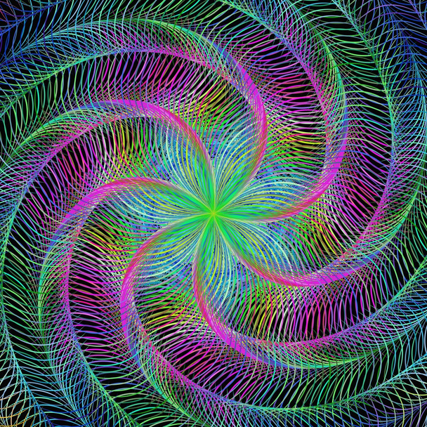 Conception fractale colorée rotative abstraite
 - Vecteur, image