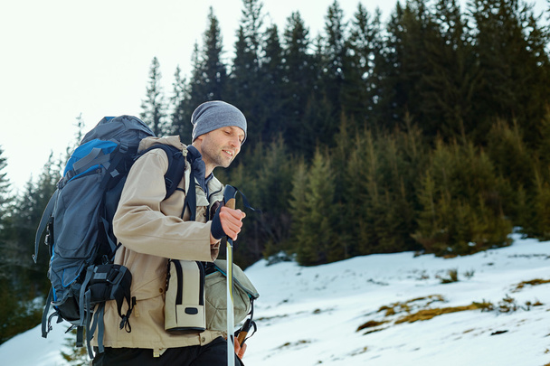 hiker in the mountains - Фото, зображення