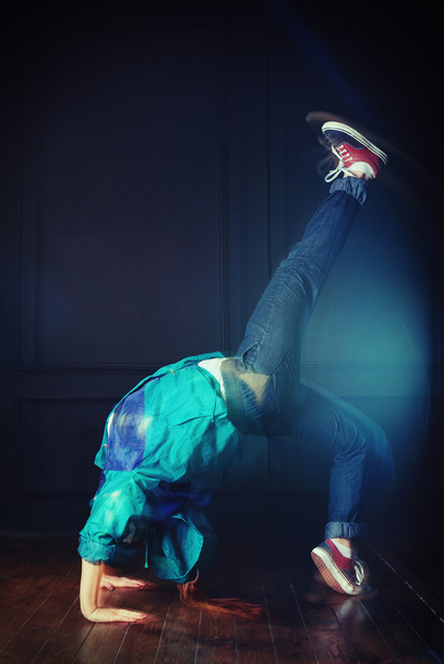 modern style dancer posing on studio background - Photo, Image